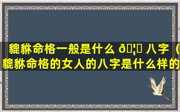 貔貅命格一般是什么 🦋 八字（貔貅命格的女人的八字是什么样的 🐯 ）